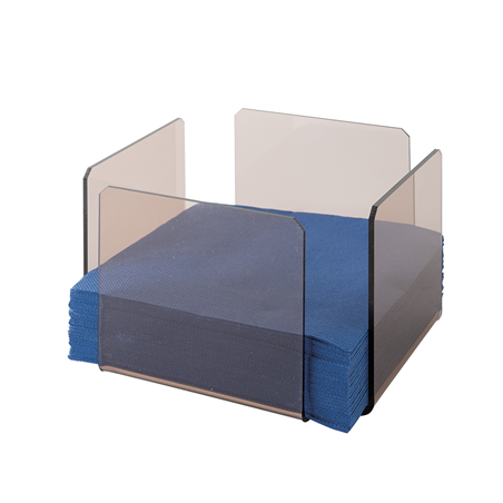 Image DISTRIBUTEUR SERVIETTES  17,5x17,5x11 CM ROSE/FUME METACRYLATE (2 UNITÉ) #1