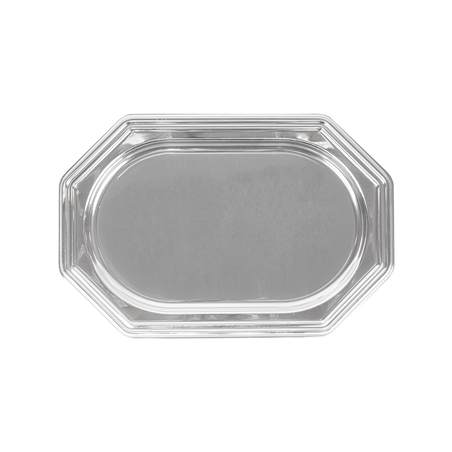 PLATEAUX DE LUXE OCTOGONAUX  45,5x30,5 CM ARGENTE PET (5 UNITÉ)
