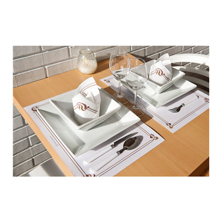 SETS DE TABLE MARRON & OCRE 'MAXIM' 48 G/M2 31x43 CM BLANC CELLULOSE (2000 UNITÉ)