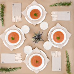 Image NAPPES EN ROULEAUX  48 G/M2 1,20x100 M NATUREL PAPIER RECYCLÉ (1 UNITÉ) #3