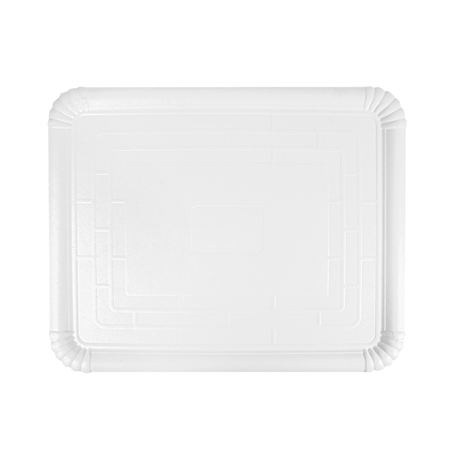 PLATEAUX PÂTISSERIE - MOYENS  1270 G/M2 40x50 CM BLANC CARTON (25 UNITÉ)