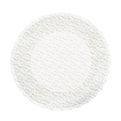 Image DESSOUS DE VERRE 'DENTELLE' 70 G/M2 Ø9 CM BLANC AIRLAID (3000 UNITÉ) #1