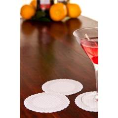 Image DESSOUS DE VERRE 'DENTELLE' 70 G/M2 Ø9 CM BLANC AIRLAID (3000 UNITÉ) #3