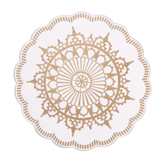 Image DESSOUS DE VERRE 9 PLIS  8x18 G/M2 + (30+12) G/M2 Ø9 CM BLANC OUATE (3000 UNITÉ) #1