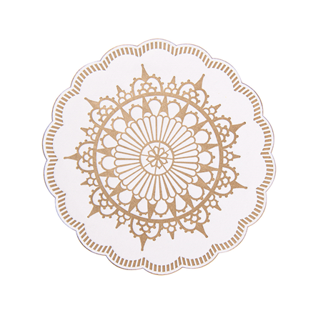 Image DESSOUS DE VERRE 9 PLIS  8x18 G/M2 + (30+12) G/M2 Ø9 CM BLANC OUATE (3000 UNITÉ) #1