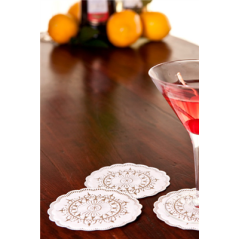 Image DESSOUS DE VERRE 9 PLIS  8x18 G/M2 + (30+12) G/M2 Ø9 CM BLANC OUATE (3000 UNITÉ) #3