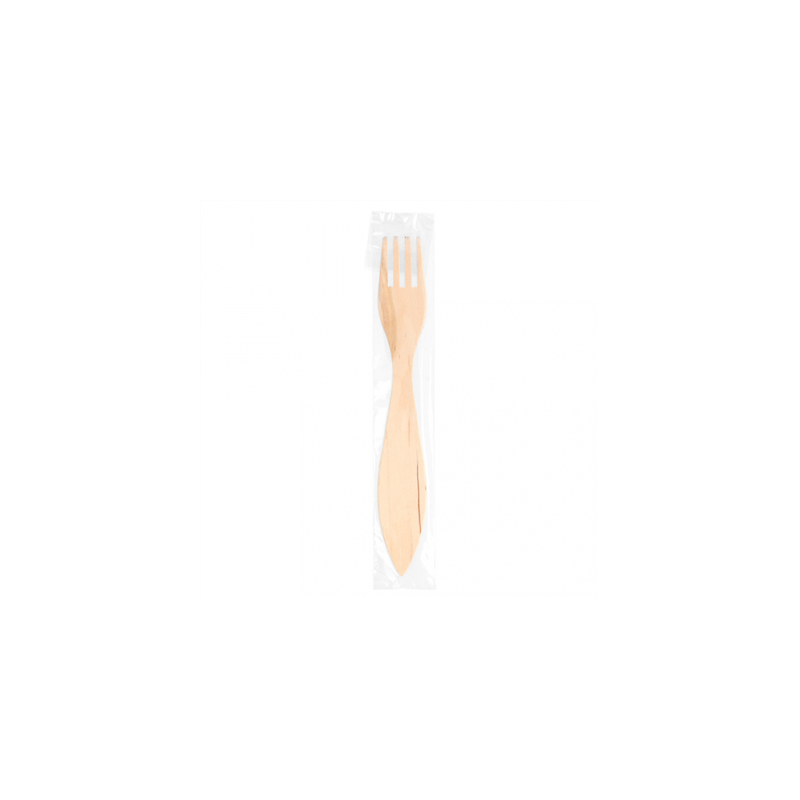 FOURCHETTES À POISSONS SOUS SACHETS CELOFAN  15 CM NATUREL BOIS (100 UNITÉ)