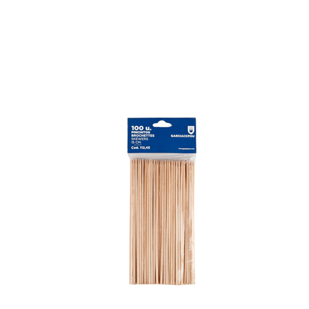 Image PIQUES BROCHETTES  15 CM NATUREL BOIS (100 UNITÉ) #1