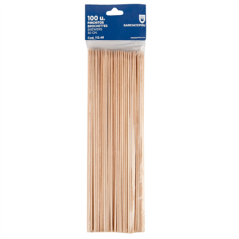 Image PIQUES BROCHETTES  30 CM NATUREL BOIS (100 UNITÉ) #1