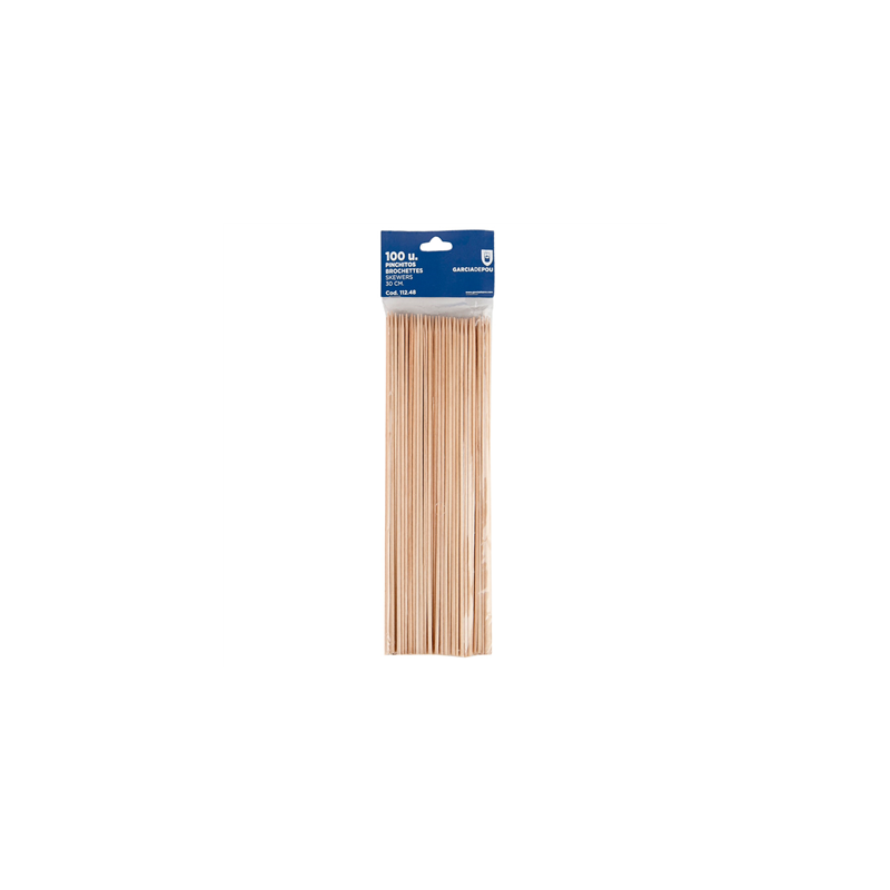 PIQUES BROCHETTES  30 CM NATUREL BOIS (100 UNITÉ)