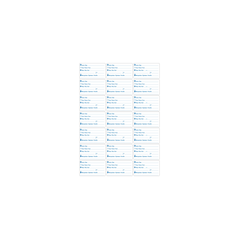 100 FEUILLES x 21 ÉTIQUETTES POUR BARQUETTES TESTEUR 6,8x3,8 CM BLANC PAPIER (1 UNITÉ) 100 FEUILLES x 21 ÉTIQUETTES POUR BARQUETTES TESTEUR 6,8x3,8 CM BLANC PAPIER (1 UNITÉ)