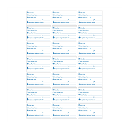 Image 100 FEUILLES x 21 ÉTIQUETTES POUR BARQUETTES TESTEUR  6,8x3,8 CM BLANC PAPIER (1 UNITÉ) #1