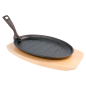 ASSIETTE CHAMPÊTRE OVALE + SUPPORT EN BOIS 27x18x2 CM NOIR FER (8 UNITÉ) Image ASSIETTE CHAMPÊTRE OVALE + SUPPORT EN BOIS 27x18x2 CM NOIR FER (8 UNITÉ) #1