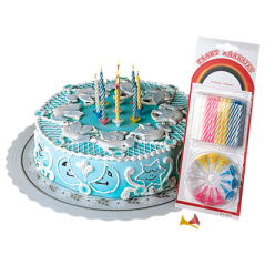 Image 24 U. BOUGIES ANNIVERSAIRE + 12 SUPPORTS  8 CM ASSORTI CIRE (1 UNITÉ) #1