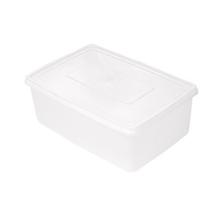 Image RÉCIPIENT ALIMENTS + COUVERCLE INCORPORÉ 3150 ML 26x18x10 CM BLANC PP (1 UNITÉ) #1