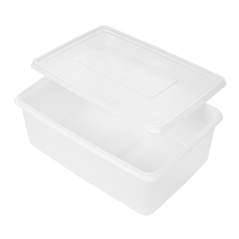 Image RÉCIPIENT ALIMENTS + COUVERCLE INCORPORÉ 3150 ML 26x18x10 CM BLANC PP (1 UNITÉ) #4