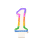 Image BOUGIES ANNIVERSAIRE N.1  9 CM BLANC CIRE (24 UNITÉ) #1