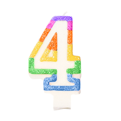 Image BOUGIES ANNIVERSAIRE N.4  9 CM BLANC CIRE (24 UNITÉ) #1