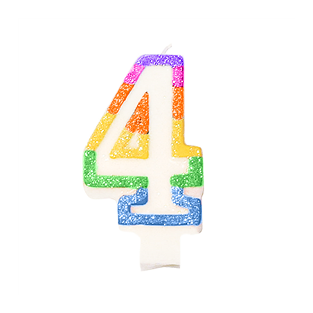 Image BOUGIES ANNIVERSAIRE N.4  9 CM BLANC CIRE (24 UNITÉ) #1