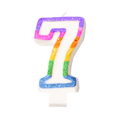 Image BOUGIES ANNIVERSAIRE N.7  9 CM BLANC CIRE (24 UNITÉ) #1