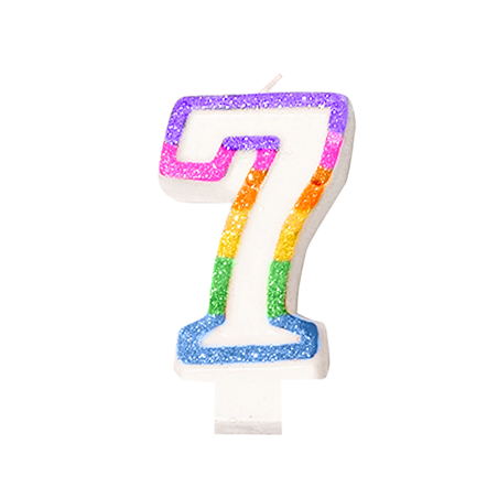 Image BOUGIES ANNIVERSAIRE N.7  9 CM BLANC CIRE (24 UNITÉ) #1