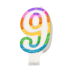 Image BOUGIES ANNIVERSAIRE N.9  9 CM BLANC CIRE (24 UNITÉ) #1