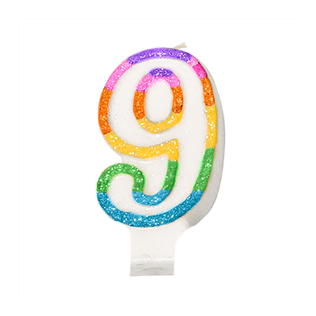 Image BOUGIES ANNIVERSAIRE N.9  9 CM BLANC CIRE (24 UNITÉ) #1