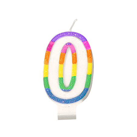 Image BOUGIES ANNIVERSAIRE N.0  9 CM BLANC CIRE (24 UNITÉ) #1