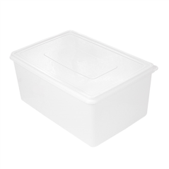 Image RÉCIPIENT ALIMENTS + COUVERCLE INCORPORÉ 9650 ML 34,5x23x16 CM BLANC PP (1 UNITÉ) #1