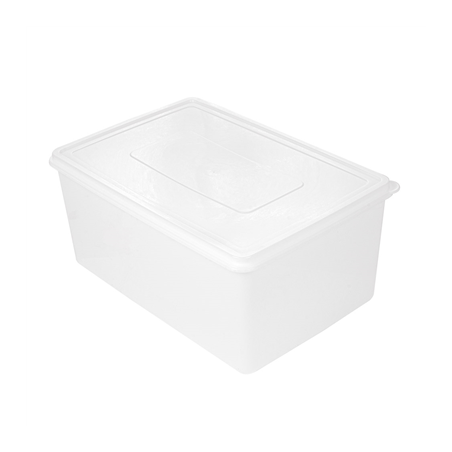 Image RÉCIPIENT ALIMENTS + COUVERCLE INCORPORÉ 9650 ML 34,5x23x16 CM BLANC PP (1 UNITÉ) #1