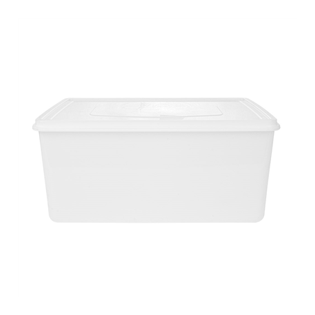 RÉCIPIENT ALIMENTS + COUVERCLE INCORPORÉ 9650 ML 34,5x23x16 CM BLANC PP (1 UNITÉ)