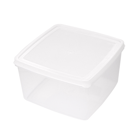 Image RÉCIPIENT ALIMENTS + COUVERCLE INCORPORÉ 2500 ML 18,5x18,5x11 CM BLANC PP (1 UNITÉ) #1