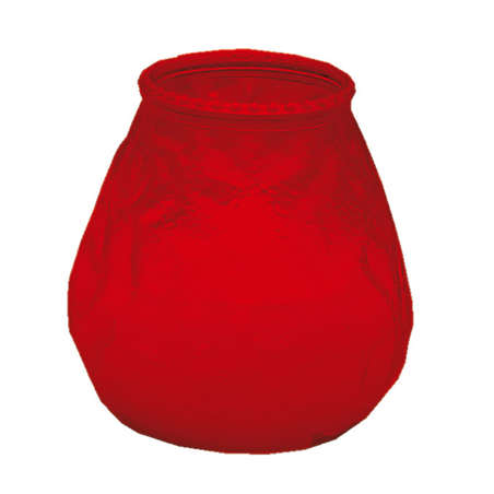 Image BOUGIES EN VERRE 'MONARCH - POPULAR'  9,5x9,5 CM ROUGE PARAFFINE (24 UNITÉ) #1