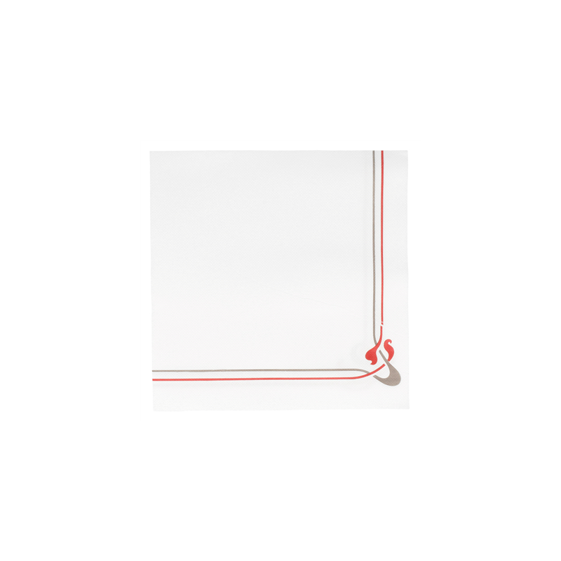 SERVIETTES ECOLABEL BORDEAUX & GRIS 'DOUBLE POINT - MAXIM' 18 G/M2 40x40 CM BLANC OUATE (1200 UNITÉ)