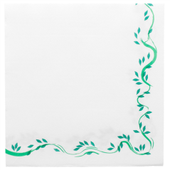 Image SERVIETTES ECOLABEL 'DOUBLE POINT - FLORALIA' 18 G/M2 40x40 CM BLANC OUATE (1200 UNITÉ) #1