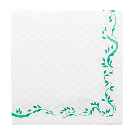 Image SERVIETTES ECOLABEL 'DOUBLE POINT - FLORALIA' 18 G/M2 40x40 CM BLANC OUATE (1200 UNITÉ) #1