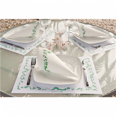 Image SERVIETTES ECOLABEL 'DOUBLE POINT - FLORALIA' 18 G/M2 40x40 CM BLANC OUATE (1200 UNITÉ) #3