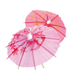 Image DÉCORS POUR GLACES "OMBRELLE D'INDONESIE"  Ø 9x10 CM ASSORTI BOIS (144 UNITÉ) #1