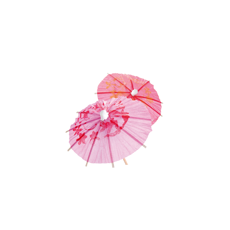 DÉCORS POUR GLACES "OMBRELLE D'INDONESIE"  Ø 9x10 CM ASSORTI BOIS (144 UNITÉ)