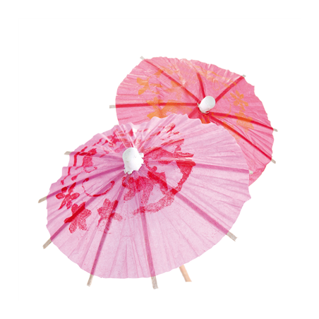 Image DÉCORS POUR GLACES "OMBRELLE D'INDONESIE"  Ø 9x10 CM ASSORTI BOIS (144 UNITÉ) #1