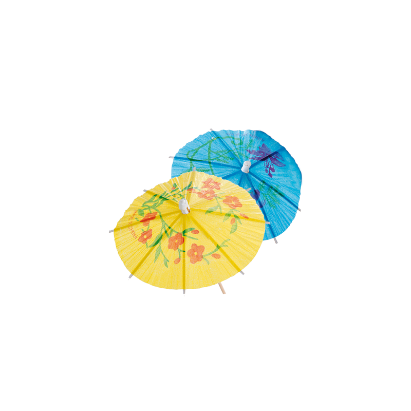 DÉCORS POUR GLACES "OMBRELLE D'INDONESIE"  Ø 12x15 CM ASSORTI BOIS (100 UNITÉ)