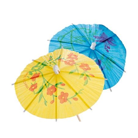 Image DÉCORS POUR GLACES "OMBRELLE D'INDONESIE"  Ø 12x15 CM ASSORTI BOIS (100 UNITÉ) #1