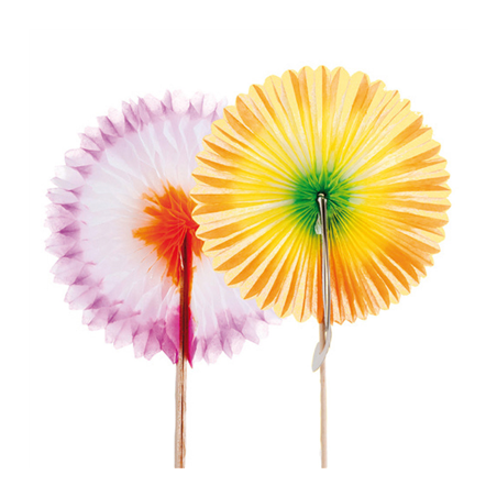 Image DÉCORS POUR GLACES "EVENTAILS CHINOIS"  Ø7x7 CM ASSORTI PAPIER (144 UNITÉ) #1