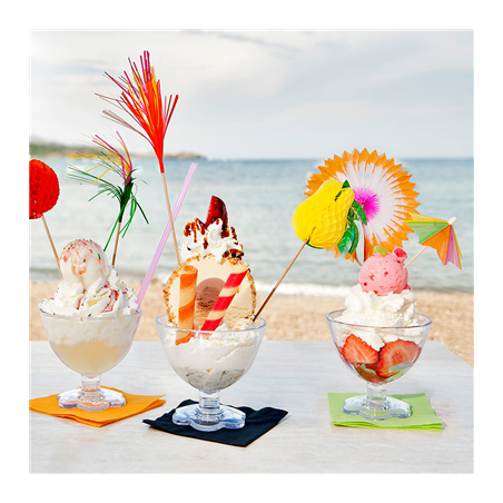 DÉCORS POUR GLACES "EVENTAILS CHINOIS"  Ø 12x15 CM ASSORTI BOIS (144 UNITÉ)