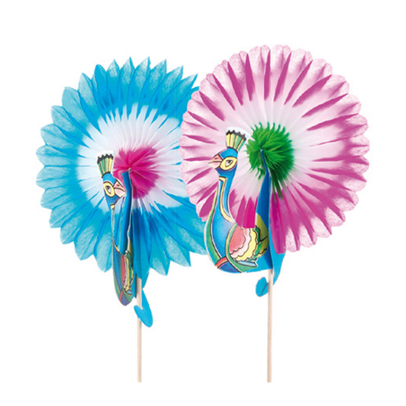 Image DÉCORS POUR GLACES "PAON"  Ø 8x10,5 CM ASSORTI BOIS (144 UNITÉ) #1