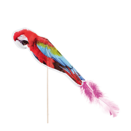 Image DÉCORS POUR GLACES "PERROQUETS A PLUMES"  20 (h) CM ASSORTI BOIS (100 UNITÉ) #1