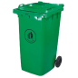 CONTENEUR AVEC COUVERCLE, 2 ROUES 240 L 74x60x101 CM VERT HDPE (1 UNITÉ) Image CONTENEUR AVEC COUVERCLE, 2 ROUES 240 L 74x60x101 CM VERT HDPE (1 UNITÉ) #1