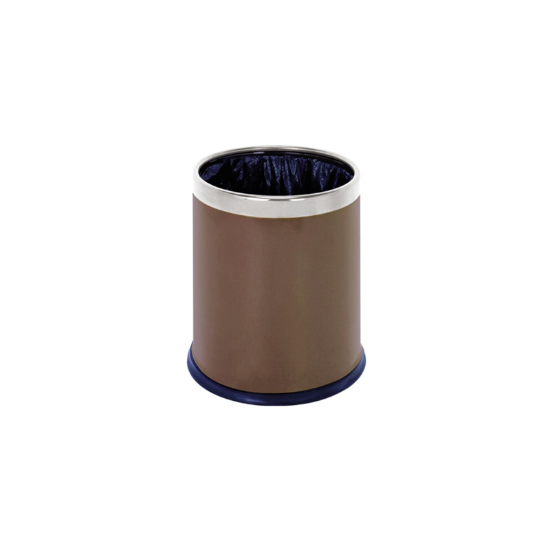 CORBEILLE CHAMBRES RONDE 'DELUXE' 9 L Ø 22,5x27 CM MARRON ACIER (1 UNITÉ)