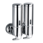 Image DISTRIBUTEUR DE LUXE GEL & SHAMPOOING 2x300 ML 13x6,5x20 CM ARGENTE INOX (1 UNITÉ) #1