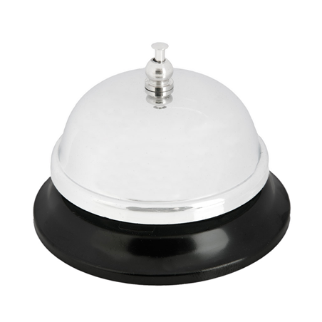 Image SONNETTE RÉCEPTION  Ø 8,6x5,7 CM CHROME ACIER (1 UNITÉ) #1